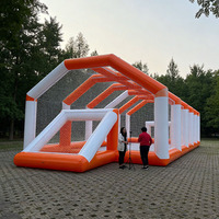 Terrain de football gonflable portable et tente d'arène pour parcs d'attractions, matériau PVC, taille 4x8m