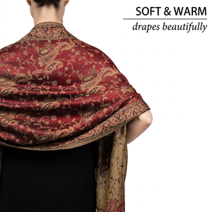 Decorative Cashmere Striped Winter <b>Scarf</b> Shawl for Women Elegant Shoulder <b>Wrap</b> Windproof for Casual and Special Occasions - Product Image 2