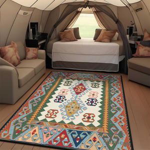 Alfombra Kilim Wan Xinlong, Rectangular, con Patrón Geométrico, para Exteriores, Antideslizante, Resistente a las Manchas, Lavable con Agua, de Terciopelo Cristal - Product Image 3