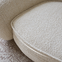 Canapé simple en tissu style crème français, design simple et moderne, pour petit appartement, fauteuil de designer, ours polaire