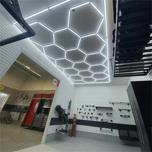 Luz LED hexagonal para detalles de automóviles y taller, luz de trabajo montada en el techo de oficina de nido de abeja para banco de trabajo de barbería de garaje - Product Image 5