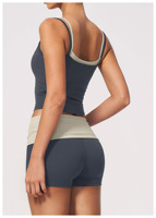 Pakaian Olahraga Khusus FitnessTank Top Celana Pendek Yoga 2 Pcs Set Kebugaran Gym Pakaian Olahraga Bernapas Set Yoga Ropa Deportiva