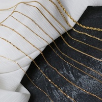En gros 18k plaqué or chaînes en acier inoxydable bijoux serpent corde gourmette lien chaîne femmes collier chaîne pour la fabrication de bijoux