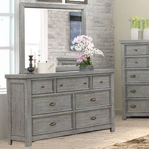 Juego de Muebles de Dormitorio Modernos de Madera Gris con Cama de Plataforma, Cómoda y Mesita de Noche - Product Image 2