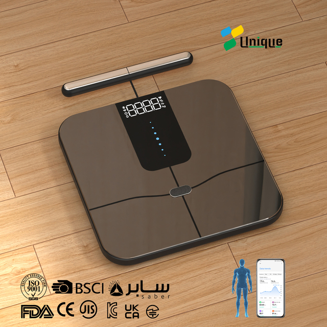 Unique ODM BMI 8 Electrodes WiFi Digital Display Body Fat Scale with Body Composition and App