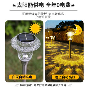Solar Garden <b>Lights</b> Crystal Glass Lawn Lamp Outdoor Waterproof Patio <b>Pathway</b> Yard Decor - Product Image 3