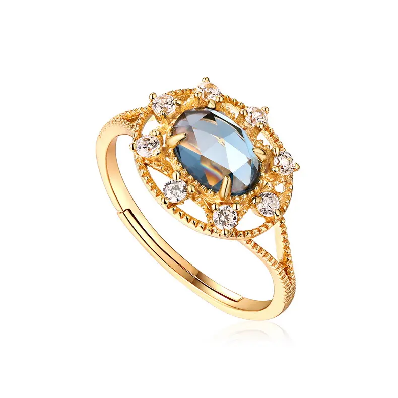 Vergoldeter Mode-Ring Smart Ring mit rotem Stein-Engament-Fingerring