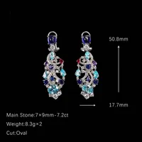 Boucles d'oreilles MuShan en argent sterling 925 avec diamants HCD et pierres précieuses à haute teneur en carbone, accessoires raffinés en argent sterling 925