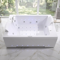 Bañera de Hidromasaje Rectangular de Lujo de 1.9m, Acrílica, Moderna, para Uso en Interiores, con Certificación CE, Luz de Color y Bluetooth