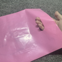 Sacs de shopping personnalisés avec nom de marque, logo imprimé sur mesure, sacs en plastique à poignée découpée pour emballage de vêtements de boutique