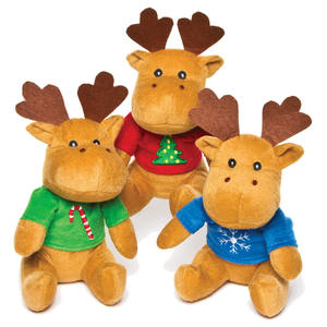 Peluche de Noël en forme de renne, jouet en peluche, <span class=keywords><strong>animal</strong></span> fantaisie, idéal pour les enfants, parfait pour les fêtes, porte-clés, remplissage de sac, broderie, mini peluche personnalisée - Product Image 1