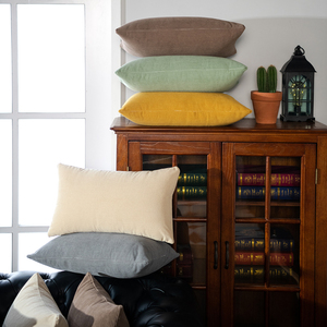 Housses de coussin décoratives rayées douces en polyester 100% solide, 18*18 pouces, <span class=keywords><strong>pour</strong></span> canapé, salon - Product Image 1