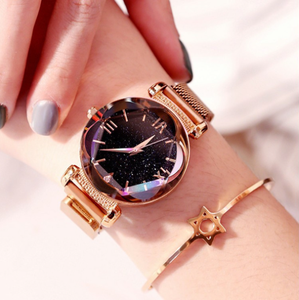 פיצוץ דגם מילאנו רצועת אופנה כוכבים שמיים ברזל אבן כוכבים שעון גבירותיי נטו אדום עצלן קוורץ - Product Image 3