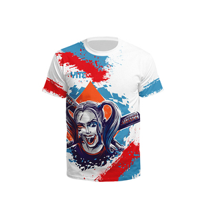 T-shirts pour femmes Plusieurs couleurs décontractées et sportives avec logo Clown Joker Chaînes mixtes personnalisées numériques unies - Product Image 2