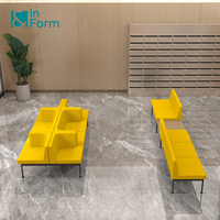 Muebles para Contratos, Clínica Comercial, Hospital, Departamento Dental, Área de Espera, Recepción, Conjunto de Sofás Modulares Seccionales de Esquina