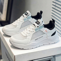 Chaussures de sport quotidiennes pour hommes en gros, respirantes, en maille, à lacets, semelle antidérapante, pour le voyage, les trajets quotidiens et l'entraînement léger