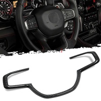 Couvre-cadre de volant pour Dodge Ram 1500 TRX 2019 2020 2021 2022 2023 2024, accessoires intérieurs en fibre de carbone véritable