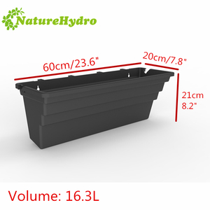 Factory Direct Square Black Long <strong>Trough</strong> Wall Hanging <strong>Planters</strong> <strong>Plastic</strong> Garden Flower Fence <strong>Planter</strong> for Sale - Product Image 3