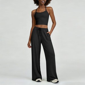 Conjunto de yoga cepillado transfronterizo, de secado rápido, con hermosa correa trasera, ropa deportiva informal para correr y fitness para mujer - Product Image 4