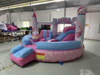 Château gonflable intérieur Candy House avec matériau PVC commercial certifié CE de 0,55 mm d'épaisseur et garantie de 12 mois