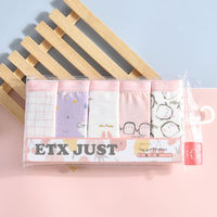 5pcs 박스 맞춤형 통기성 면 탄성 부드러운 소녀 속옷 여성용 팬티 귀여운 키즈 복서 팬티