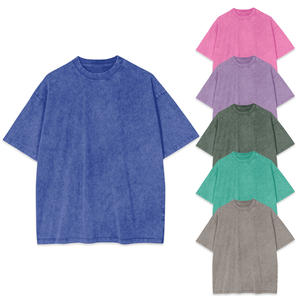 2024 Unisex in bianco peso massimo 230 Gms 100% cotone a goccia <span class=keywords><strong>Vintage</strong></span> da uomo verde oversize all'ingrosso magliette con lavaggio acido - Product Image 3