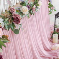 Jupe de table multicouche en mousseline de soie romantique Décoration de table de fête de mariage durable Conception différente pour les fêtes d'anniversaire