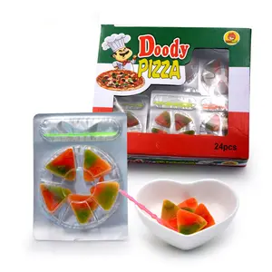 halal snack food pizza shape soft gummy candy from china