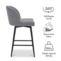 Tabouret de bar à hauteur de comptoir DM Factory de 26 pouces, chaise de bar rembourrée en similicuir avec structure en métal pour la cuisine et la maison