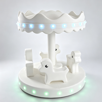 Manège Électrique Commercial Rotatif Blanc avec Lumières LED pour Aire de Jeux Intérieure et Centre Commercial