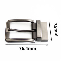 Ceinture en métal à boucle à ardillon réversible de style classique, taille 35 mm, placage gris