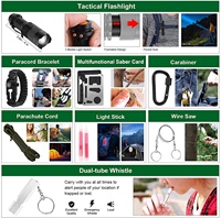 Kit de survie tactique 18-en-1, EDC, équipement de Camping, randonnée, activités de plein air, situations d'urgence