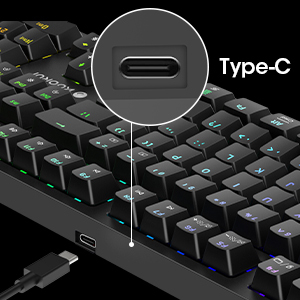 Koorui Bàn Phím Chơi Game, 104 Phím Kích Thước Đầy Đủ Bàn Phím Cơ Khí Có Dây 26 RGB <span class=keywords><strong>Backlit</strong></span> Với Công Tắc Gamer Bàn Phím Cho Windows - Product Image 3