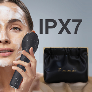 Bàn chải rửa mặt điện mini silicon 2502, siêu âm, làm sạch sâu, chống nước - Giá tốt, màu đen - Product Image 1