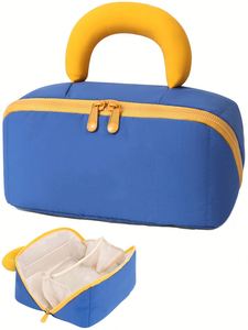 Waterproof Toiletry <b>Bag</b> Wide Open Portable Pouch Travel <b>Makeup</b> <b>Bag</b>, Cosmetic <b>Bags</b> <b>with</b> <b>Compartments</b> and Handle - Product Image 4