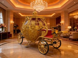Chariot de mariage électrique en forme de citrouille blanche creuse pour excursions touristiques européennes - Product Image 5
