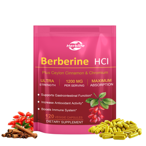 Capsules de berbérine HCL 1200 mg à marque privée OEM avec cannelle de Ceylan et chrome pour le soutien gastro-intestinal et immunitaire - Product Image 1