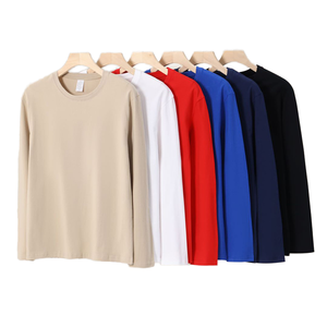 Logo personnalisé à manches longues t-shirts sérigraphie hommes conception entreprise équipe Logo <span class=keywords><strong>texte</strong></span> image coton sweat-shirt en gros femmes - Product Image 2