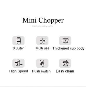 工厂批发 0.3L/0.6L 迷你切碎机 高速便携式厨房小工具 搅拌机 绞肉机 - Product Image 5