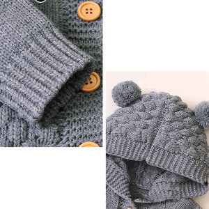 Pijamas de invierno para bebés, ropa con capucha para niños, ropa de punto para niños pequeños, monos para bebés recién nacidos, peleles para niñas, peleles para niños. - Product Image 4