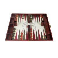 Jeu de backgammon en cuir grain crocodile de qualité supérieure, couleur personnalisée, style vintage