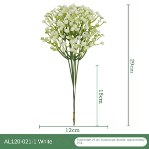 Flores Artificiales de Baby's Breath, Ramo de Boda de 5 Cabezas, Decoración para el Pasillo, Moldeado por Inyección de Plástico, <span class=keywords><strong>China</strong></span> - Product Image 5