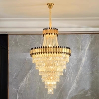 Haute qualité Guangzhou moderne luxe grande salle de banquet hôtel Villa escaliers or suspendu cristal branche lustre éclairage