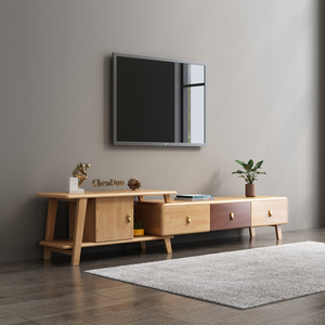 Muebles de Salón de Diseño Nórdico, Mueble de <span class=keywords><strong>TV</strong></span> Extensible, Mueble de <span class=keywords><strong>TV</strong></span> Moderno de Madera - Product Image 3