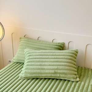 Sábanas <span class=keywords><strong>de</strong></span> lujo a rayas <span class=keywords><strong>de</strong></span> Jacquard, funda <span class=keywords><strong>de</strong></span> <span class=keywords><strong>cama</strong></span> <span class=keywords><strong>de</strong></span> piel sintética, Funda <span class=keywords><strong>de</strong></span> colchón acogedora, funda <span class=keywords><strong>de</strong></span> sábana <span class=keywords><strong>de</strong></span> felpa, Sábana suave y cálida para el hogar y el Hotel - Product Image 3