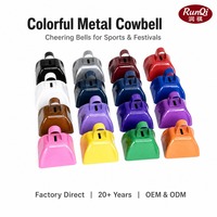 Clochettes carrées en fer de 3 pouces, couleurs variées, avec logo personnalisé, pour événements sportifs et cadeaux de stade
