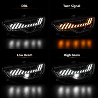 Ensemble de phares LED BK pour Audi A6 2012-2015, style RS, DRL dynamique, lentille de projecteur Bi LED, clignotant séquentiel, plug and play