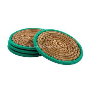 Vente chaude ensemble vert de quatre sous-verres en jonc de mer artisanat en gros Vietnam - Product Image 4