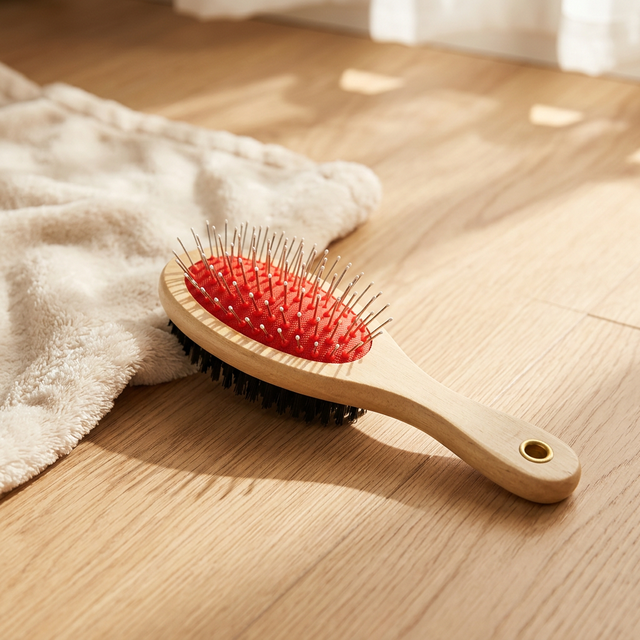 Oem New Product Ideas Custom Logo Double-sided Stainless Steel Cushion Pet Combing Grooming Brush