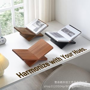 Wooden Desktop Book Rack Solid Wood Simple Reading <b>Stand</b> For Books Stationery Home Office Use - Product Image 3